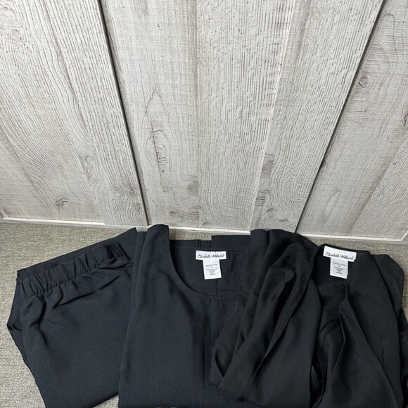 Elisabeth Williams Pants - Elizabeth Williams Black 3 piece Outfit Pants, Top & Sheer Jacket Size Medium